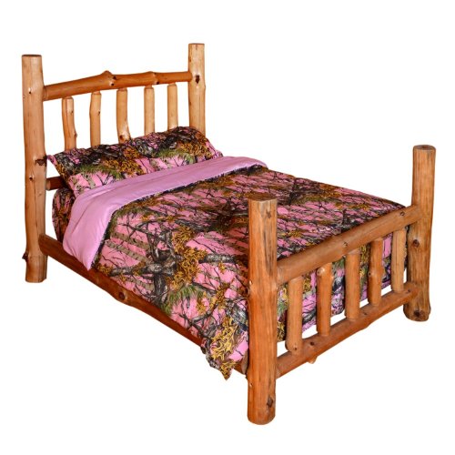 Reversible Woodland Camo / Solid Color Design 1 Piece Comfofter By Regal Comfort (Pink, Queen / Full)