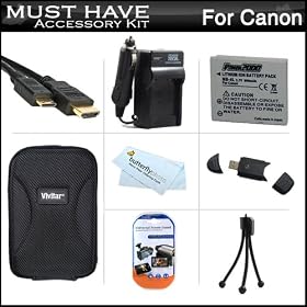 Must Have Accessory Kit For Canon PowerShot ELPH 310 HS Digital Camera Includes Extended Replacement (900 MAh) NB-4L Battery + Ac/Dc Travel Charger + Mini HDMI Cable + USB 2.0 Card Reader + Deluxe Case + Mini Tabletop Tripod + Screen Protectors + More