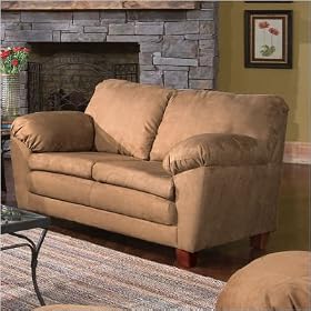 Brooklyn Microsuede Loveseat in Mocha