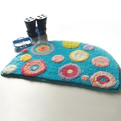 Naomi - [Blue Polka Dots] Kids Room Rugs (15.7 by 24.8 inches)