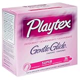 Playtex Tampons with Comfortable Plastic Applicator, Super Absorbency, Deodorant 36  tampons (Pack of 2)