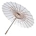Quasimoon Patterned Paper Parasol Umbrellas by PaperLanternStore (32 Inch, White Cherry Blossom)