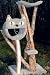 3 Level Rustic Cat Tree with Cat Face : Color BLUE : Leg Covering SISAL ON TWO LEGS : Size 1 CRADLE, 1 CAT FACE, 1 MINI STEP