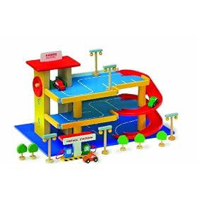 Parking garage et voiture en bois Legler