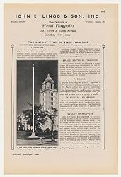 1942 Beverly Hills CA City Hall John Lingo Flagpole Print Ad