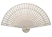 Quasimoon PaperLanternStore.com 8 Inch White Folding Wood Panel Hand Fan with White Organza Bag for Weddings