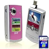 SVP T308 Pink HD 720p POCKET CAMCORDER, YouTube Uploading Software / 4GB Memory Card