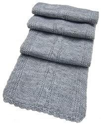 Handmade Soft Alpaca Natural Fiber Scarf - Marble Gray (Hand-crocheted Border...