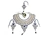 Bollywood Style Indian Jewelry Set- Blue White Stone Studded Necklace Earrings Aniversary Gift