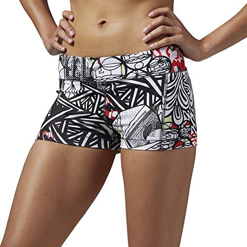 Reebok Women's Yoga Graffiti Collab Hot Shorts, Coal S-R, Medium