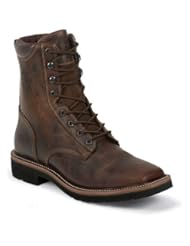 Justin Mens Stampede 8" Lace-Up Work Boot Steel Toe Rugged 9.5 EE US