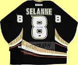 Autographed Teemu Selanne Anaheim Ducks Jersey (Black)