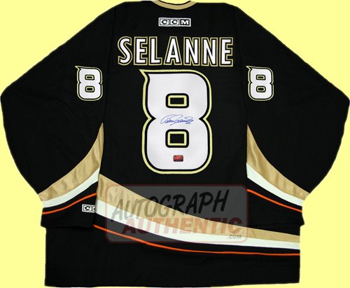 Autographed Teemu Selanne Anaheim Ducks Jersey (Black)