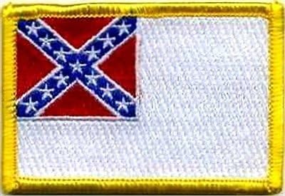 Confederate SECOND National Flag CIVIL WAR Embroidered Biker MC Patch PAT-2083