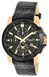 Kenneth Cole #KC1816 Men's Black IP Leather Strap Chronograph Watch