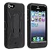 Aimo IPH5PCMX001S Unique Hybrid Progressive Armor Rugged Case with Kickstand for iPhone 5 - 1 Pack - Retail Packaging - Black