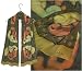 ULRIKE Oblong Crepe de Chine Silk Scarf - Post autumnal leaves have faded to pale cit...