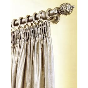Luxury Interior Designer Drape Pole with Finials and Rings Package, Resin, 1.5 x 72-Inch +...