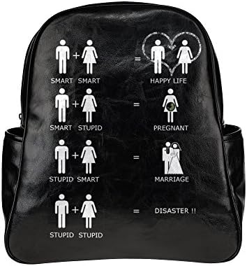 Seallm Unisex Funny Marriage Quotes Black Stylish Multi Pocket Backpack
