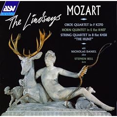 Mozart: Oboe Quartet K370; Horn Quintet K407; String Quartet 'The Hunt' K458 /Daniel * Bell * The Lindsays