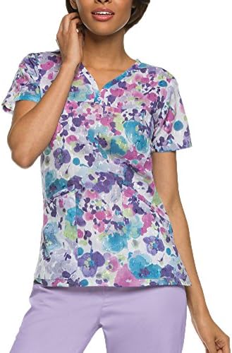 Barco 'Sweetheart V-Neck Print Top' Scrub Top Pinata X-Small