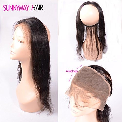 Sunnymay Hair 360 Lace Band Frontal 13*4 Brazilian Virgin Hair Human Hair Lace Band Frontal Closure Bleached Konts 10inch