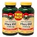 Spring Valley - Flax Oil 1200 mg, Organic Flaxseed, 400 Softgels, Twin Pack (2 Bottles of 200 Each)
