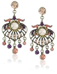 Leslie Danzis Cubic Zirconia Encrusted with Beads Drop Earrings