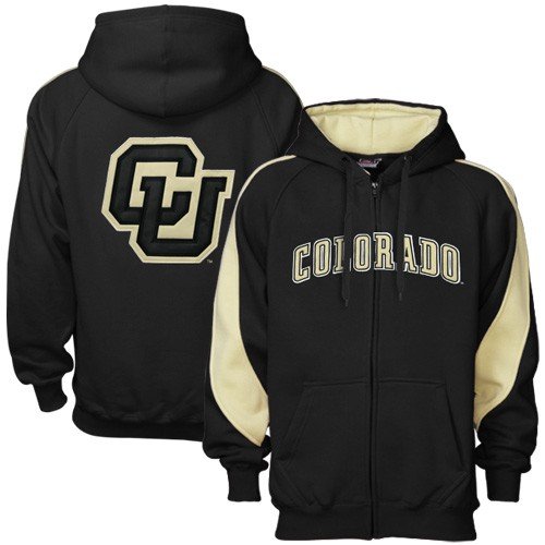 Buy Colorado Buffaloes Black Full Zip Varsity Hoody Sweatshirt by Football Fanatics