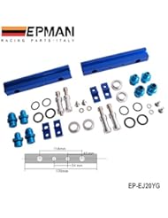 Automotive Parts and Accessories: For SUBARU WRX STI EJ20 EJ20T STI Top feed Injector Fuel Rail Turbo Kit Blue Aluminium Billet HQ JDM - HAIXUN