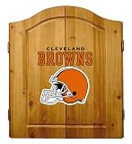 Imperial Cleveland Browns Licensed Solid Pine Cabinet and Bristle Dartboard Set