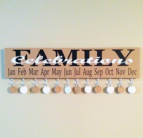 Family Celebrations Board, Family Birthdays Calendar, Family Birthday Board, Family Birthday Plaque with Tags