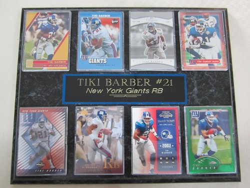 New York Giants Tiki Barber 8 Card Plaque