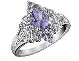 Tanzanite Ring with Diamonds 1.13 Carat (ctw) in Sterling Silver