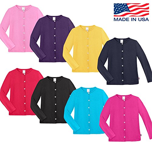 City Threads Girls Cardigan Button Down Sweater Cotton Back to School MADE N USA