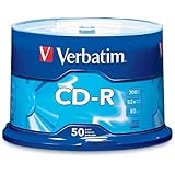 Verbatim 700 MB 52x 80 Minute Branded Recordable Disc CD-R, 50-Disc Spindle 94691