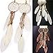 Genenic Design Beads Long Earrings Dream Catcher Jewelry Feather