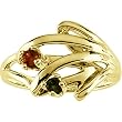 14K Yellow Gold Mother's Ring - 2 Gemstone -- YOU CHOOSE THE COLORS!