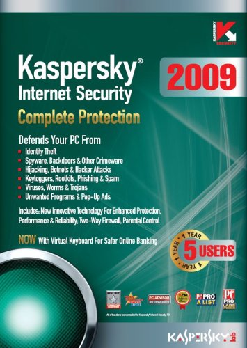 Kaspersky Internet Security 2009, 5-Desktop 1 year Subscription (PC)