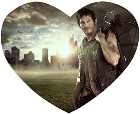 Daryl Dixon Custom Mouse Pad Printed Personlized Mouse Pad Heart Shaped Mousepad in 9"*7"