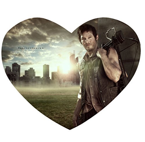 Daryl Dixon Custom Mouse Pad Printed Personlized Mouse Pad Heart Shaped Mousepad in 9"*7"