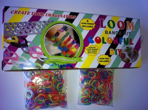 Loom Kit-deluxe 24 Clips,glow in Dark 2 X 300 Ct Loom Bands, 1 Loom Stick, 4 Charms