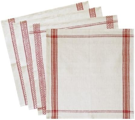 Kiss That Frog Red Unbleached Linen Napkins, Set of 4 by Liquid Emporium