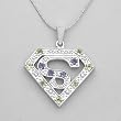 Necklace With 1.43ctw Precious Stones - Genuine Peridots and Tanzanites Crafted in 925 Sterling silver. Total item weight 10.5g Length 16in