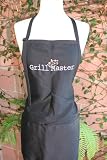 Black "Grill Master" Embroidered Apron (With Crown) by 