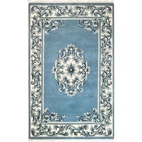 Filigree Aubusson Rug 9'x13' All-over Blue by Home Decorators Collection