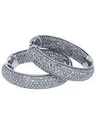 1.55 Carat Round Diamond Hoop Eternity Earrings