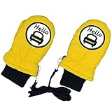 アスナロ（グローブ） スノーミトン ベビー 男の子 裏フリース 車ワッペン スキーミトン 手袋3-4才 イエロー