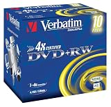 Verbatim DVD+RW 4X 4,7GB Scratch Resistant Surface Jewel Case 10er Pack DVD-Rohlinge