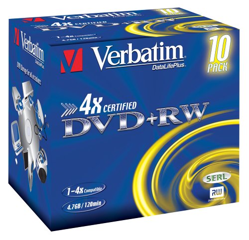 Verbatim DVD+RW 4X 4,7GB Scratch Resistant Surface Jewel Case 10er Pack DVD-Rohlinge Preisvergleich